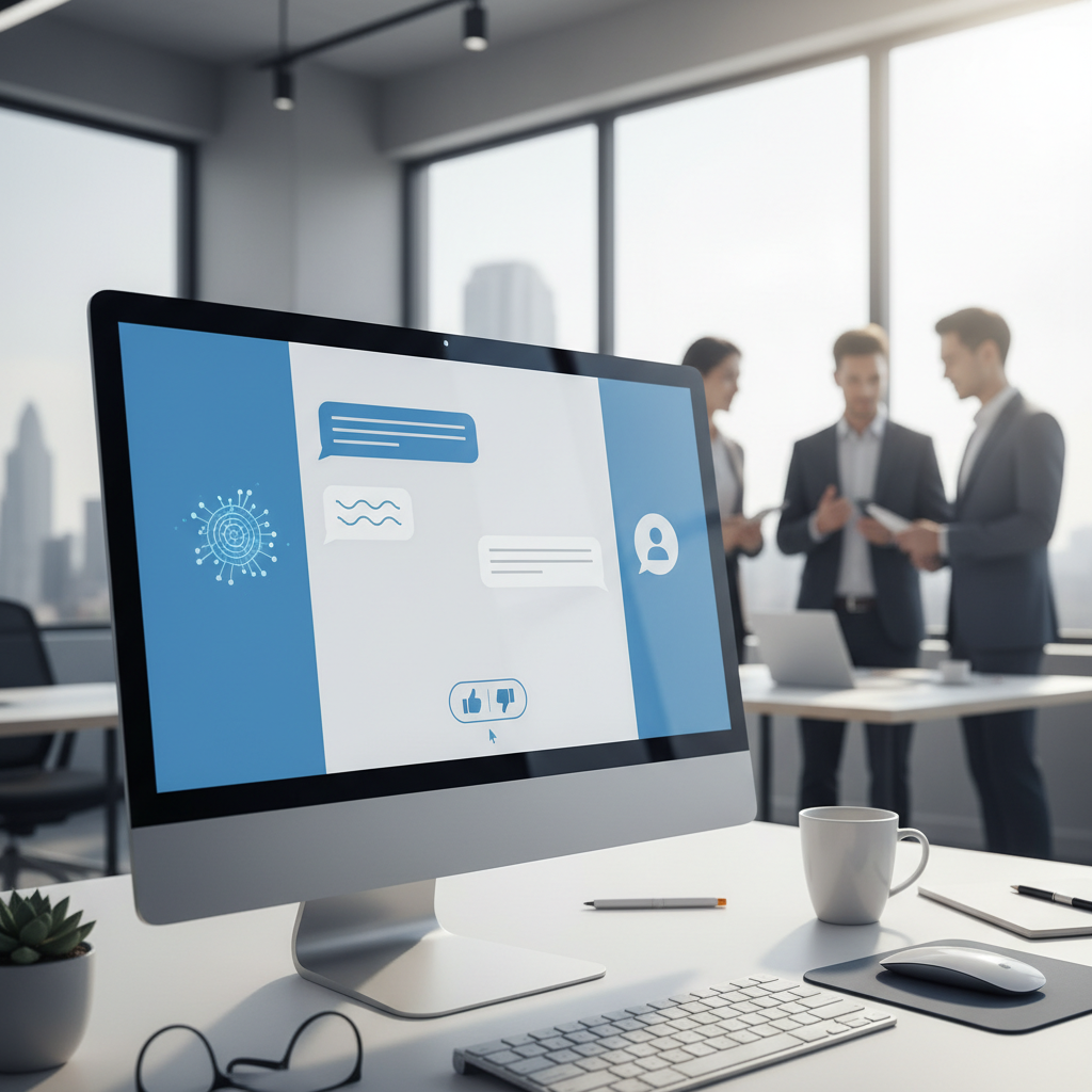 Service business chat interface showing AI-generated customer response with suggested upsell language