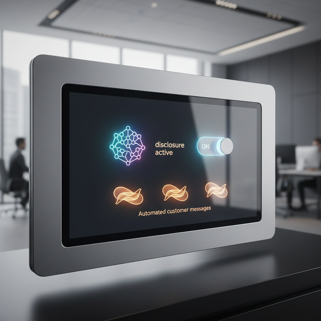 AI-generated message disclosure on a business platform