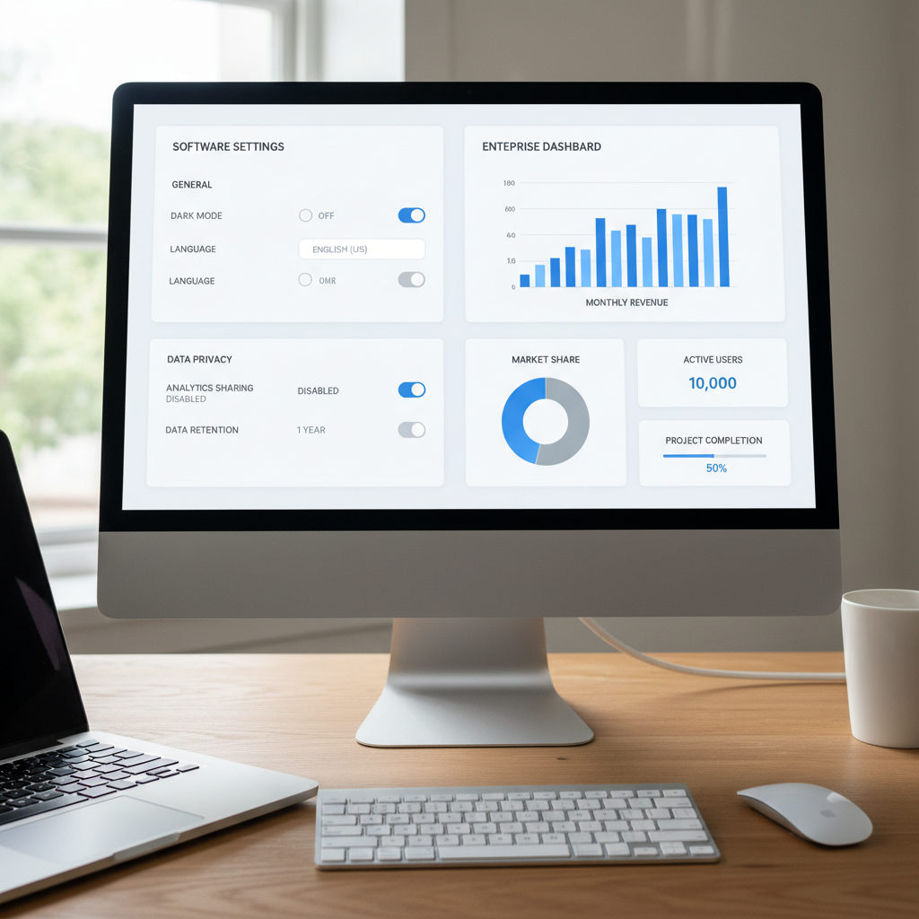 Software admin panel showing dozens of pre-configured settings with most toggled to their revenue-maximizing positions