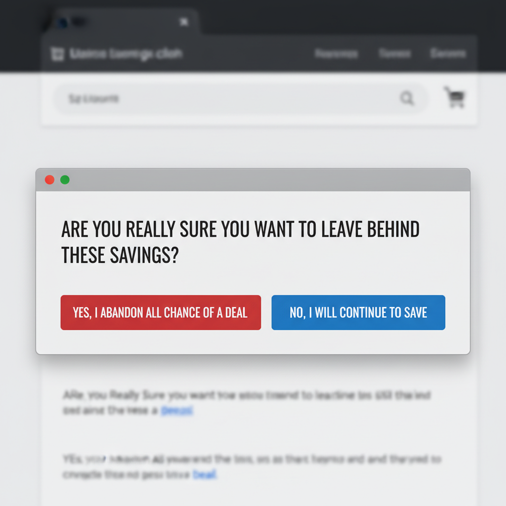 Dialog box asking customer to confirm declining a recommended service with guilt-inducing language