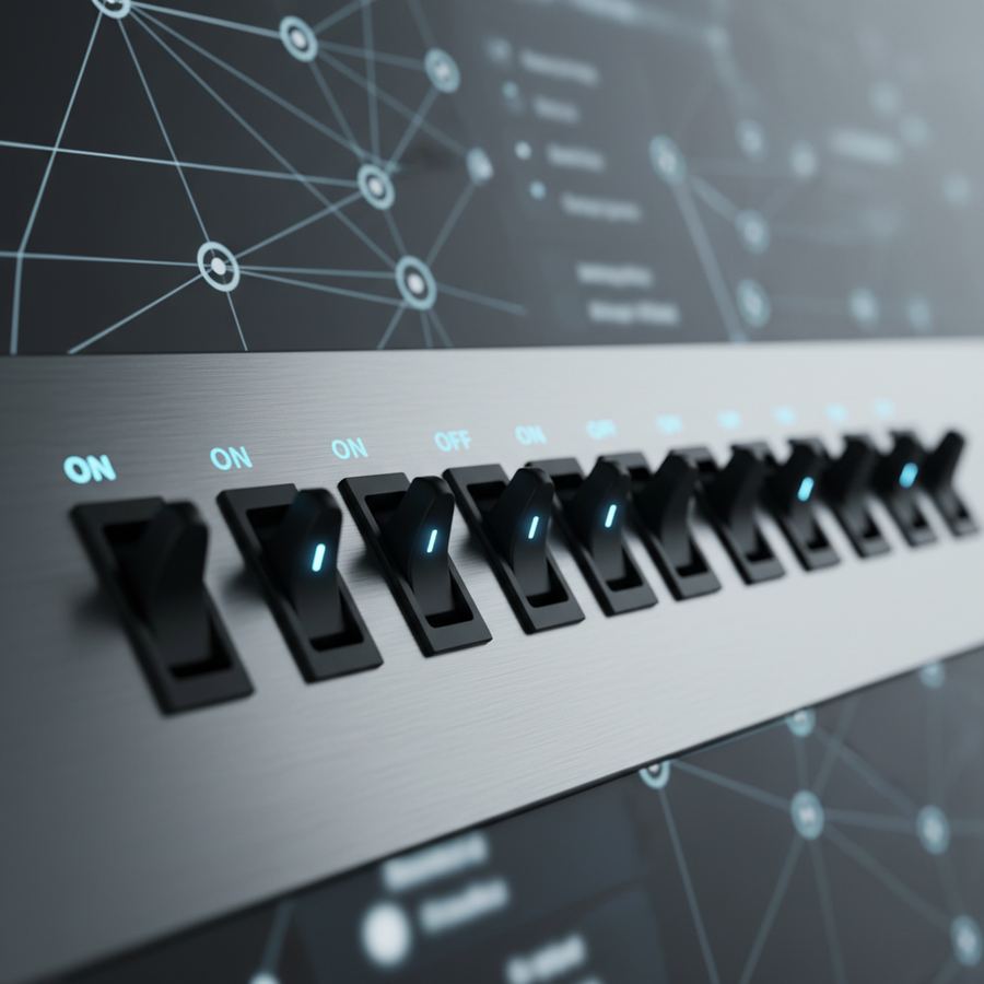 Close-up of software settings panel showing pre-selected options and opt-out toggles
