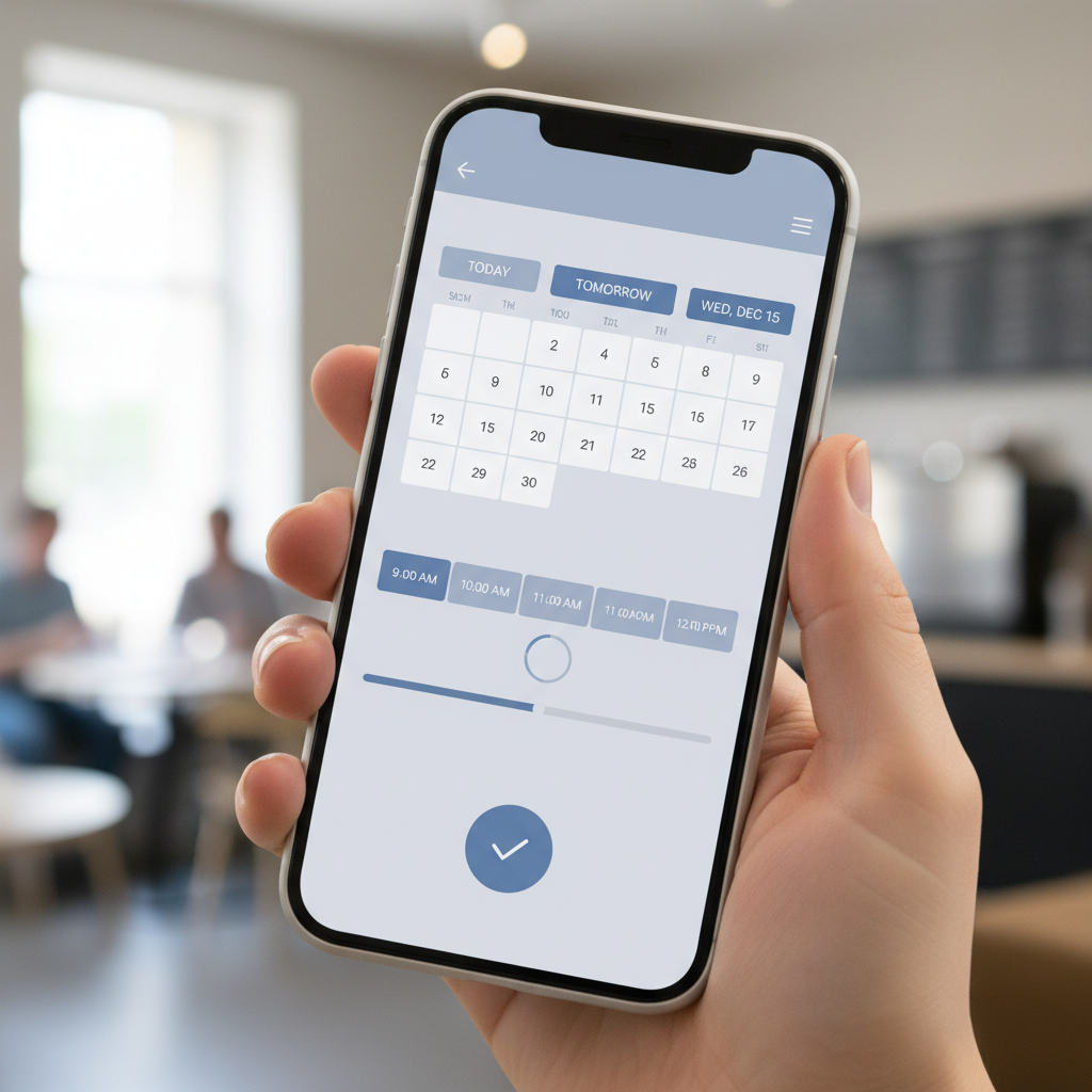 Booking form with urgency messaging and limited availability warnings