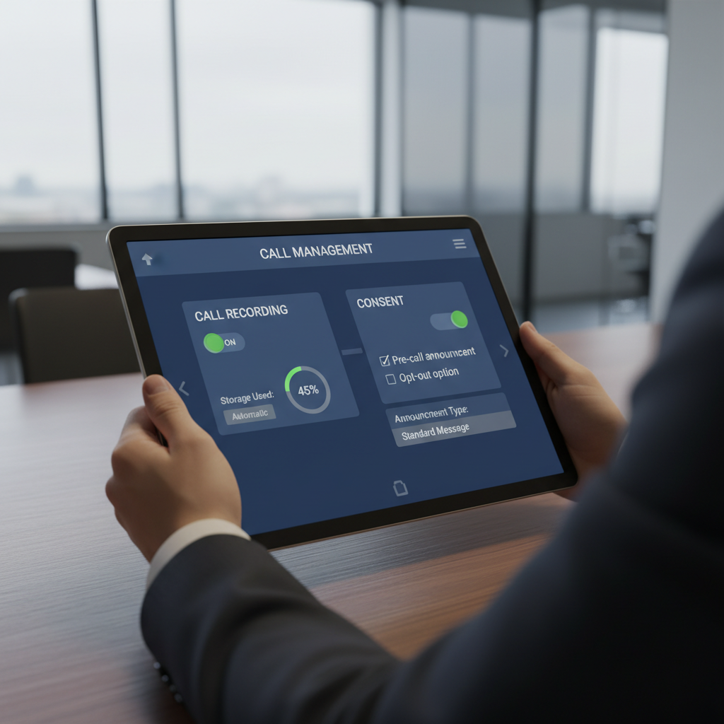 Phone screen showing a consent dialog for call recording