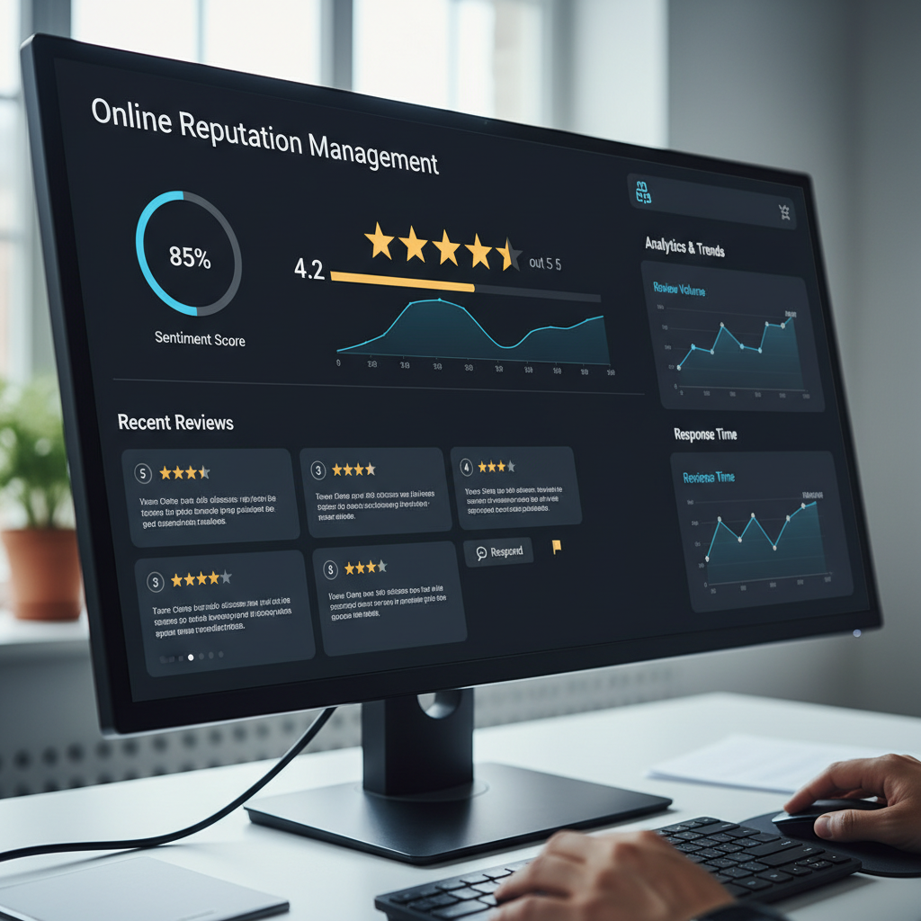 Review management software showing customer feedback routing options